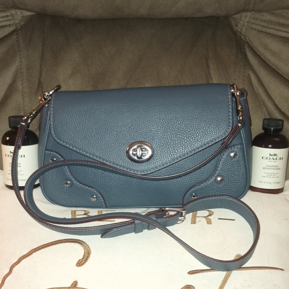 Coach Dark Blue Leather Crossbody